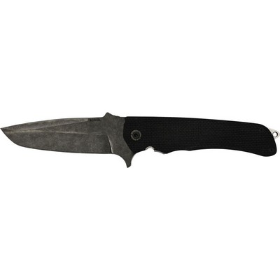 outdoor folding knife - g10 black blade black logo